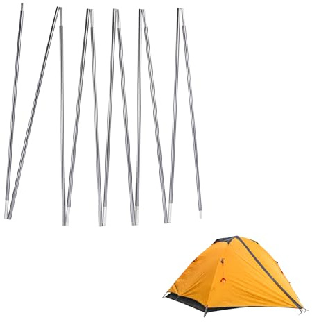 Tent Poles Replacement 8.5mm/0.33, Pre-Assembled Aluminum Tent Pole 14.7 ft, 7001 T6 Heated Rod, Single Pole Pack, Gray