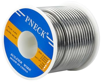 PNECK 60/40 Tin Lead Rosin Core Solder Wire, 1/8 1 lb (3 mm 450 g)
