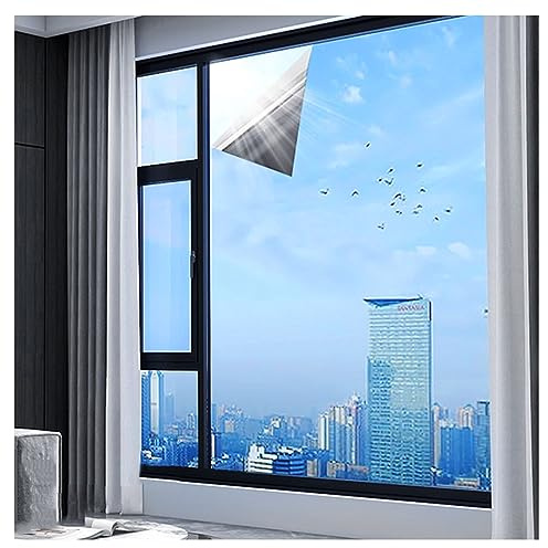 Pellicola oscurante per finestre, 150 x 300 cm, riflettente, per la privacy diurna, colore blu argento