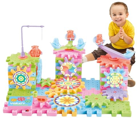 Ensemble De Jouets De Construction À Engrenages Rotatifs – Blocs D'apprentissage Électriques À Emboîtement, Kit De Construction Créatif | Jouet De Puzzle Éducatif Réutilisable Pour Garçons Et Filles,