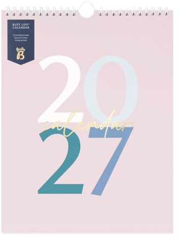 Busy B – Calendrier mural Busy Life 2027 – Motif Graphique Rose