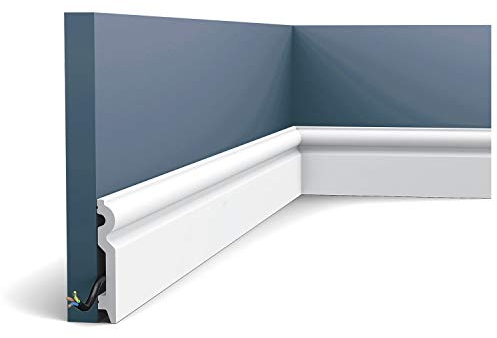 Plinthe SX137 de taille moyenne au profil arrondi - L200 x H9,9 x l1,5 cm - ORAC DECOR