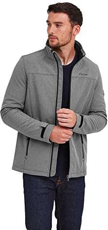 TOG24 Feizor Men's Softshelljacket Water Resisitant Windbreaker Windproof Coat Casual Fleecejacket Hiking Jacket Showerproof Zip Up for Outdoor Dark Grey XXL