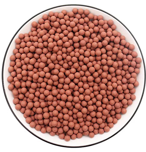 Clay Pebbles Rocks Gardening Ceramsite, Orchid Hydroponic Grow Media, Ceramsite Balls Horticultural Plant Top-Dressing Decorative Rocks for Aquaponics, Drainage Water, Purification, Cultivation, 2lb