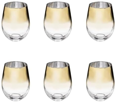 Paris Prix Secret de Gourmet - Lot de 6 Verres à Eau Arya 54cl Or