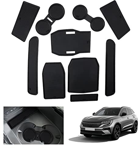 GAFAT Kompatibel mit Renault Austral E-Tech Hybrid (Automatikgetriebe) 2025 2026-2023 Antirutschmatten, Facelift Austral 2025 Gummimatten Non-Slip für Mittelkonsole Türnaht, Austral Zubehör (Schwarz)