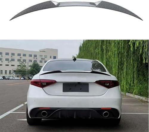 Spoiler Posteriore per Auto per Alfa Romeo Giulia 2015-2024,Spoiler Ali di Coda del Bagagliaio in ABS,Nero Lucido,Carbon Fiber Look