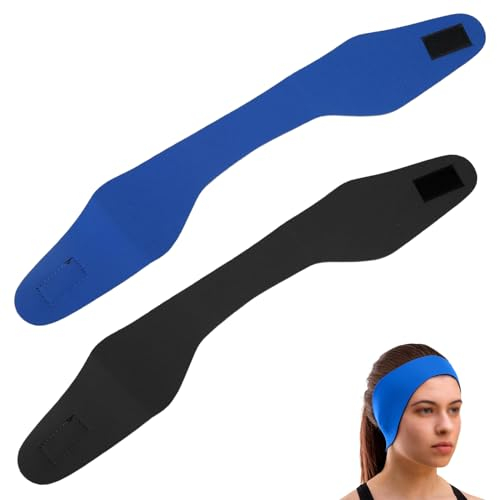 Erwachsene Schwimmen Ohr Stirnband 2 Stück Neopren Schwimmstirnbänder Verstellbares Schwimmen Kopfband Schwimm Ohrband Elastischer Schwimmstirnbänder Zum Gehörschutz Schwimmer von Erwachsenen (M)