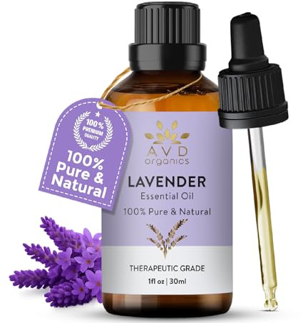 AVD Organics Lavender Oil - 30ml | Pure Lavender Essential Oil for Skin, Massage, Aromatherapy, Relaxation, Sleep, Laundry, Meditation, Skin, Diffuser Fragrance - 1 fl. Oz