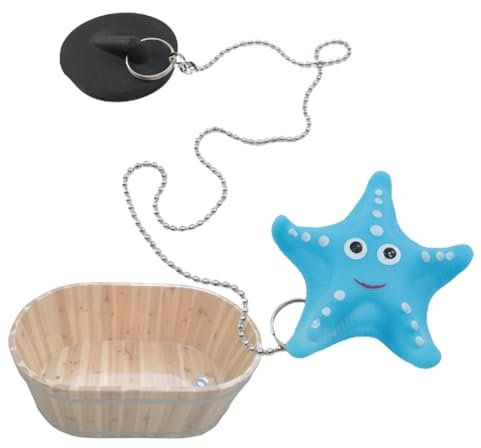 Tapón de bañera y cadena de goma | Tapón de drenaje de goma flotante | Tapón de drenaje para fregadero de baño