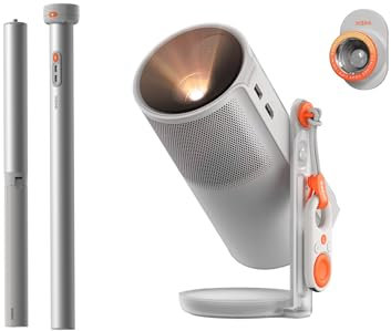 XGIMI MoGo 4 Vidéoprojecteur Portable 2025 avec Trépied PowerBase, 5 Heures de Lecture, Compatible avec Google TV avec Netflix sous Licence, Rotation à 360°, 450 lumens ISO, 2 x 6 W Harman Kardon
