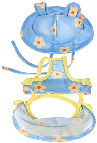 WOONEKY 1 Juego Bañador para Perros de Traje para Mascotas Ropa de Bichón con Vestido Transpirable para Perros para Diversión Jardín Incluye Sombrero