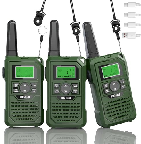 BUKEWIT Walkie Talkies for Kids 3 pack,3 Miles Rechargeable Kids Walkie Talkies to Camping,8 Channels/NOAA Weather Alert/VOX Function & LED Flashligh for 6-12 Years Old Boys Girls Xmas Birthday