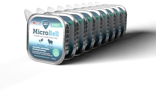 Marsavet - Nourriture humide végétalienne pour chien - MicroBell avec protéines microbiennes - 9 x 300 g - Nourriture humide hypoallergénique sans céréales ni gluten - Aliment complet et innovant pour