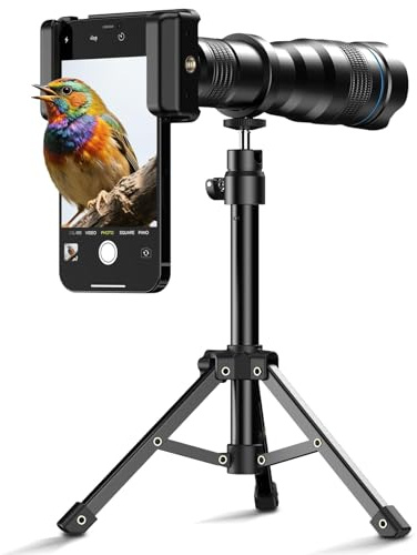 APEXEL 36x Telephoto Lens for iPhone | Kit with Sturdy Metal Tripod for Smartphones, Compatible with iPhone 16 15 14 13 12 Pro Max, Samsung Galaxy, Google Pixel