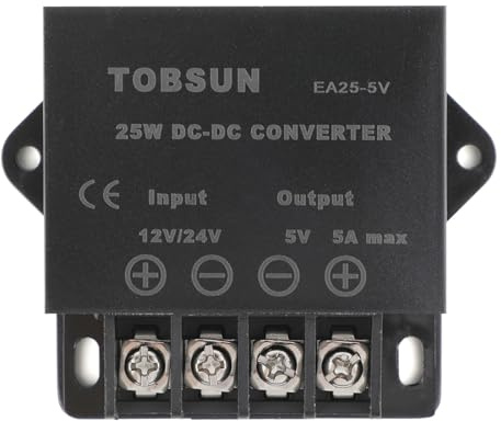 WSOLDMA DC 12V 24V to 5V 5A 25W Power Converter Step Down Voltage Reducer Buck Regulator Supplies Transformer Module