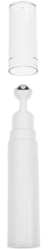 LOORGVEL Flacon Roll On Yeux de 15ml Blanc, Flacon à Bille Rechargeable en Acrylique pour Crème Contour des Yeux, Format Portable pour Voyage et Massage Apaisant