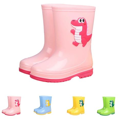 Generisch Bottes en caoutchouc pieds nus pour garçon - Confortables - Chaussures de pluie moyennes - Légères et mignonnes - Antidérapantes - Bottes de pluie d'extérieur - Chaussures pieds nus - Bottes