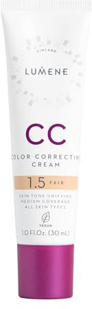 LUMENE CC Cream Fondotinta correttivo colorato | SPF 20 | Copertura media | Leggero e ricco di antiossidanti | Idrata riducendo il rossore | Tutti i tipi di pelle | Vegano | 30 ml | Chiara