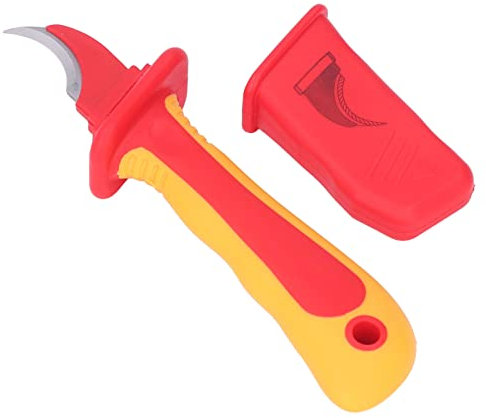 Cutter isolé, couteau d'outil d'électricien antimagnétique à lame en acier inoxydable de type faucille pour la réparation de câbles électriques