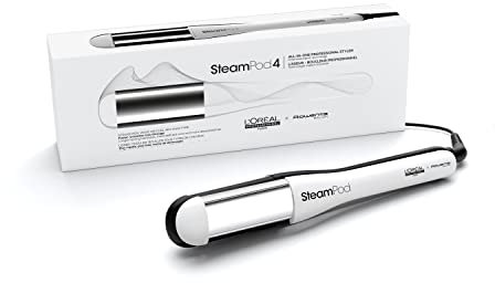STEAMPOD 4 – Glätteisen mit Dampf-Lockenstab – 95% weniger Schäden – 3 x + schnelles Styling – 3 Temperaturen – patentierte Dampftechnologie – mit Zubehör – für alle Haartypen – von L'Oréal