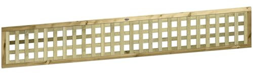 Urban Square, 6ft x 1ft Fence Panel Wooden Trellis Topper | Heavy-Duty Wall Lattice for Decorative Privacy Fencing, Outdoor Garden Divider, Pergola, & Arch