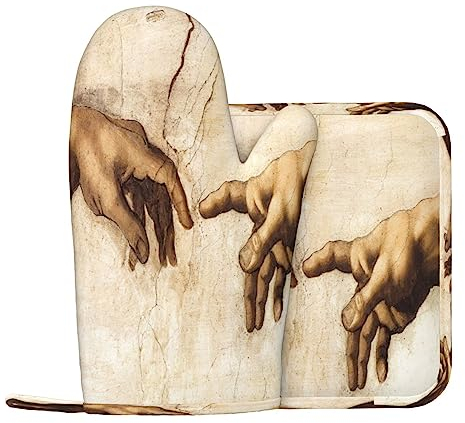 Mani modello Guanti Da Forno E Pentola Supporti Resistente Al Calore 2pcs Set BBQ Guanti E Pastiglie Per Cottura Cottura Grigliare