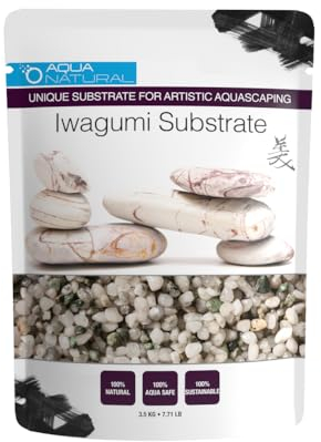 Aqua Natural Iwagumi Kiesel - Silber 3,5 kg - Ultra Premium Substrat für Aquascaping, Aquarien, Vivarien und Terrarien