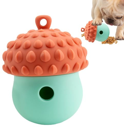Juguete para perros con dispensador de golosinas, pelota de comida para perros, dispensador de comida para perros, pelota de juguete para perros con de bellota, juguete para perros interactivo