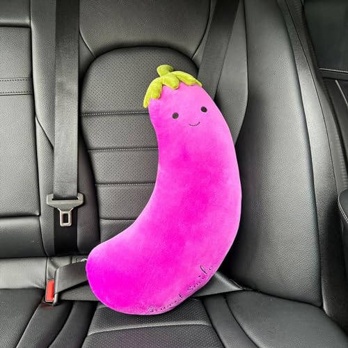 Automobil Kissen Auto Sicherheitsgurt Kissen Verstellbares Autokissen Cartoon Kissen für Kinder, Erwachsene (Aubergine)