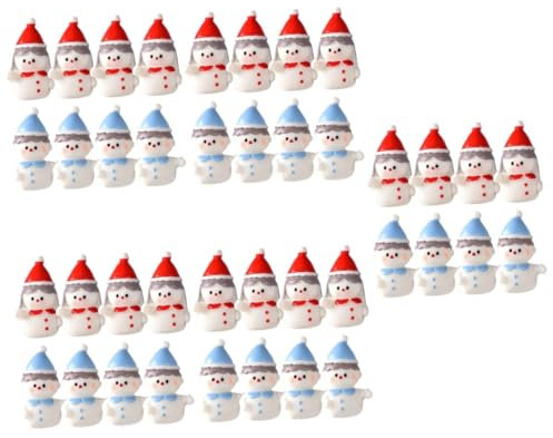 PRETYZOOM 40 STK Schneemann Aus Harz Schneemann-Figur Schneemann-dekorfiguren Stehende Weihnachtsfigur Kleine Weihnachtsfigur Feiertags-schneemannstatue Dekorative Schneemannfiguren