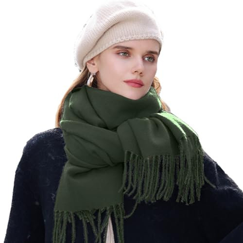 Evolyline Schal Damen Warme Winter Schals Langer Damen Schal Schals & Tücher Für Damen Winterschal Damen Kuschelig Schals Für Damen Schal Mit Quasten/Fransen Stola Schals Damen Mehrfarbig Großer Schal
