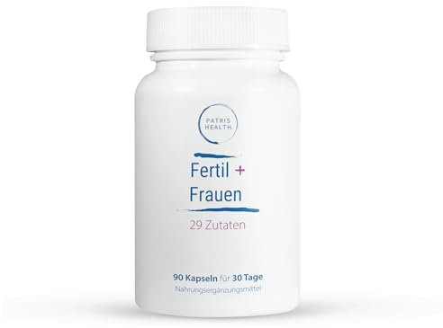 Patris Health® Fertil+ Frauen, Spezielles Nahrungsergänzungsmittel bei Kinderwunsch für Frauen, 29 Inhaltsstoffe, Fruchtbarkeit und Schwangerschaft