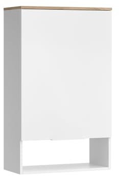 Vicco Sideboard Wido, Blanc/Sonoma, 60x100cm | avec porte, adapté au montage mural pour salle de bain ou cuisine