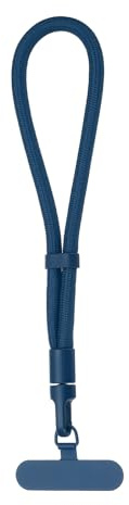PATIKIL Cordino Universale Polso, 1Pz Poliestere Regolabile con Toppa Acciaio Inox Cordino Multifunzionale per Cellulare Maggior Parte Smartphone, Blu