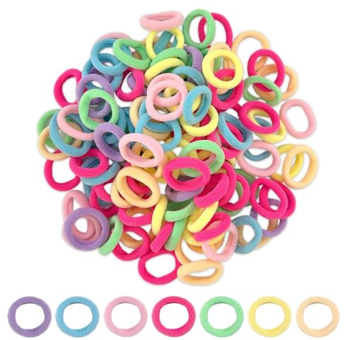 500 Élastiques à Cheveux Bébé – Barrettes douces pour filles, élastiques mini (Multicolore)