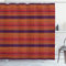 ABAKUHAUS Ethno Boho Duschvorhang, Abstrakte Ethno Doodle, Stoffliches Gewebe Badezimmerdekorationsset mit Haken, 175 x 180 cm, Orange Rot Plum