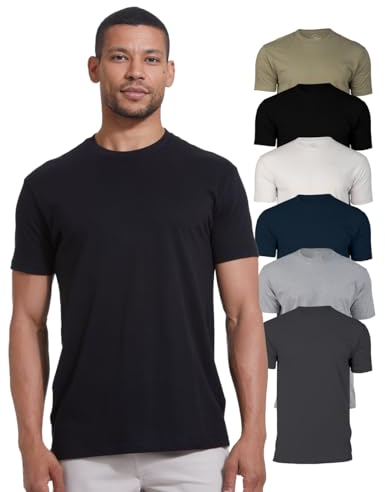 True Classic Mens T-Shirts - Short Sleeve Crew Neck Plain Novelty T Shirt for Men, Pack of 6, Variety, M