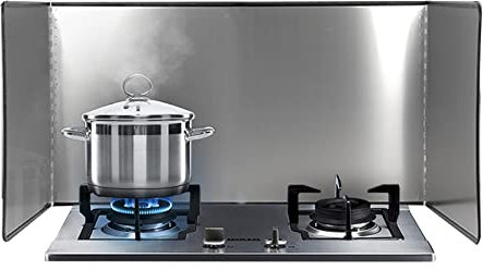 Cocina Plegable Cubre Salpicaduras De Sartén, 304 Acero Inoxidable 3 Lados Protector Contra Salpicaduras, Fácil De Limpiar, Facil Mantenimiento, para Cocinas A Gas Y Sartén ( Color : Silver , Size : 6