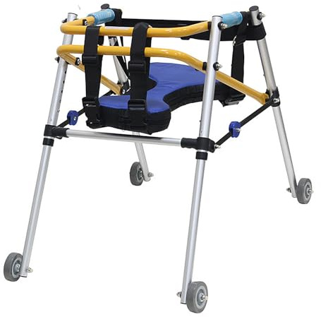 Rollator Barn Rollator med Hjul Höjdjusterbar Rullator för Äldre och Funktionshindrade Aluminium Lättviktig Hopfällbar, med Säte och 4 Hjul Användas Inomhus och Utomhus(A)