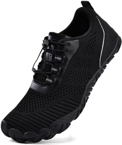 WateLves Barefoot Water Shoes Men Women Wide Toe Box Minimalist Gym Sneakers Zero Drop Walking Shoes for Training Yoga Beach Hiking (Black, 36)