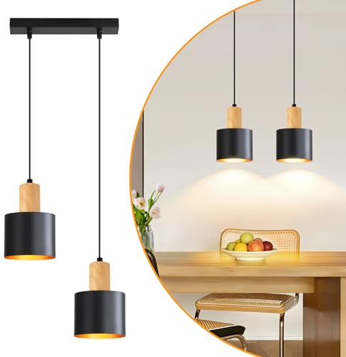 Lichtmaler Hänglampa Matbord Pendellampa E27 Svart - Matsalsslampa Kökslampa Vintage max 25W höjjusterbar Sovrumslampa, utan glödlampa