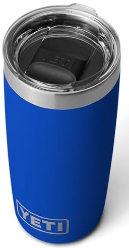 YETI Rambler 10 oz (295 ml) Tumbler with Removable Magslider Lid, Stainless Steel Vacuum Insulated Coffee Cup, Royal Blue