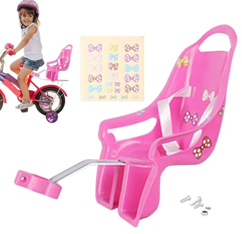 Jkioump Siège De Vélo Enfant Doll, Porte Poupees Velo, Chaise De s | Décorative avec Autocollants, Accessoire De Fixation De Vélos, pour Ouets en Peluche
