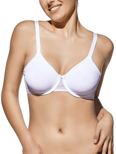 Selene, Reggiseno Donna con Morbida Fascia in Pizzo e Ferretto, Senza Imbottitura, Collezione Giovanna, Colore Bianco, Taglia 3C