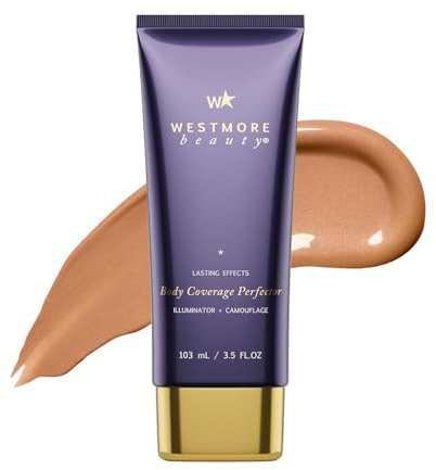 Westmore Beauty Skin Foundation Concealer, Body Makeup 3.5 Fl Oz (Golden Radiance, Cream) - Waterproof, Transfer-Resistant, Long-Lasting Coverage for Tattoo, Stretch Marks, Scars