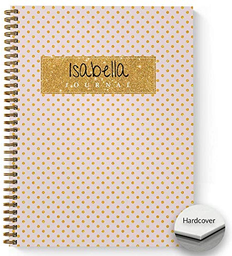 Gotcha Covered Notebooks HARDCOVER Sparkle and Shine Personalized Notebook/Journal, Satin Matte Finish, 120 pages of your selected paper, lay flat wire-o spiral. Size: 8.5” x 11”. Made in the USA