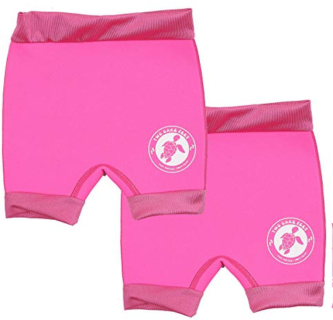 Two Bare Feet Reusable Swim Nappy & Neoprene Swim Shorts Set (2 Pack) – Baby & Toddler Swim Diaper for Pool & Beach- Pink, XL (9-12months)