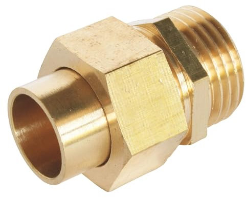 SOMATHERM FOR YOU, Raccord laiton à souder union droit 3 pièces Ø22, mâle 20/27, pour tube cuivre Idéal pour plomberie, réseaux d'eau sanitaire et chauffage Étanchéité assurée