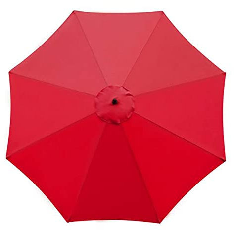 QLINDGK Abdeckungen, 3 m, Ersatzschirm mit 8 Rippen, für den Außenbereich, Terrassenschirm, Marktschirm für Garten, Terrasse, Hof, Strand, Pool, Markttisch (nur Baldachin)., Rot